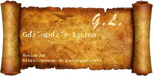 Gáspár Lujza névjegykártya